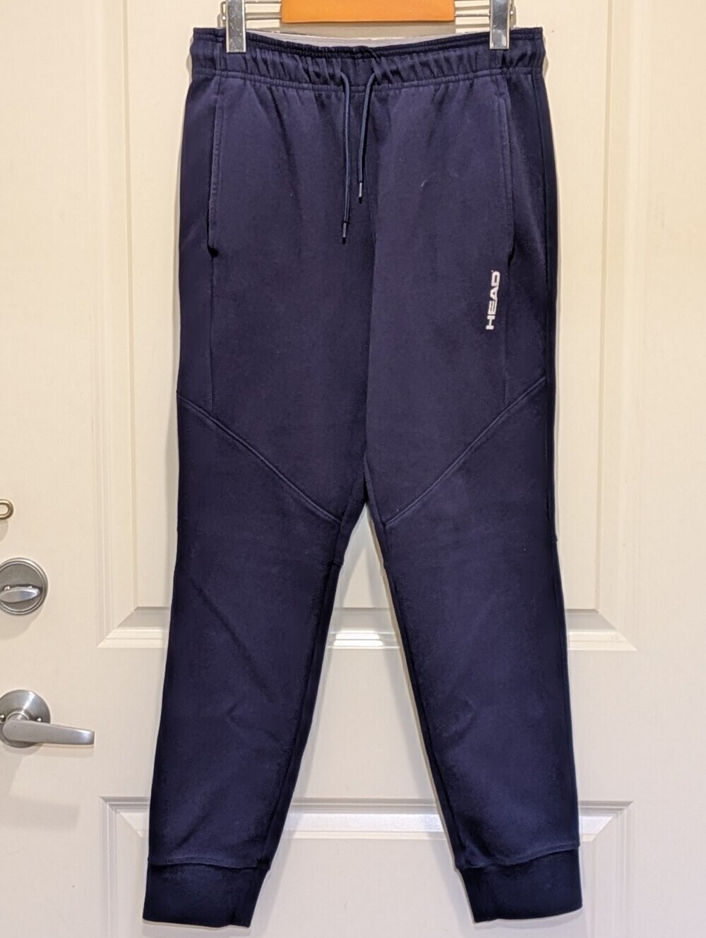 EUC Head S Navy Blue Drawstring Waist Tapered Sweatpants